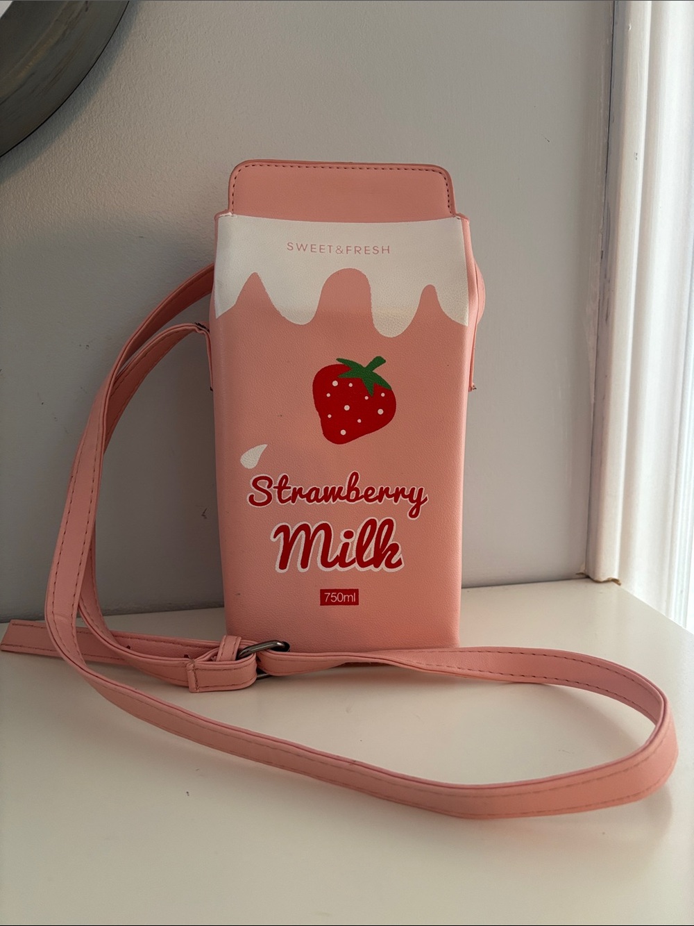 Sweet & Fresh Strawberry Milk Pink Crossbody Bag